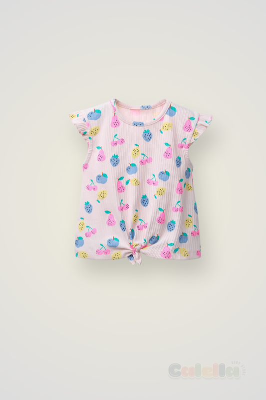 Blusita con Nudo Estampado Frutal